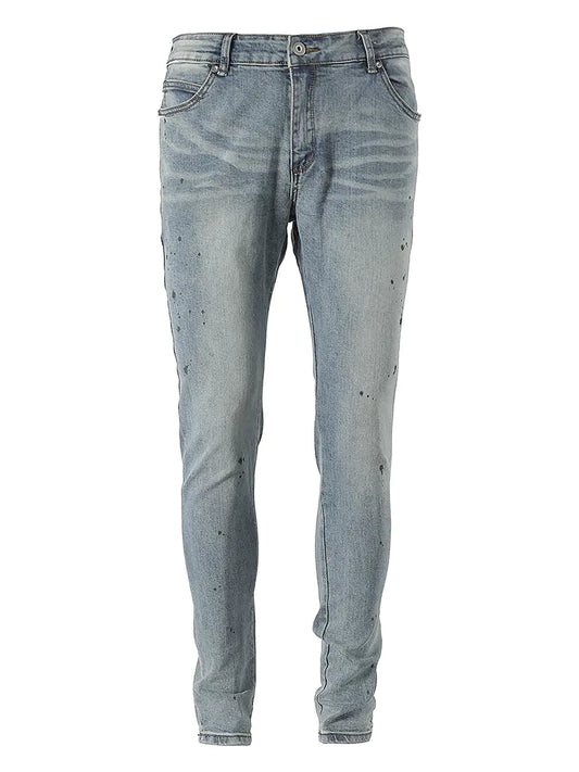 Hand-Splashed Ink Slim-Fit Jeans