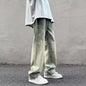 Wide-Leg Straight Pants in Yellow Mud Color Gradient - Kia Day Design