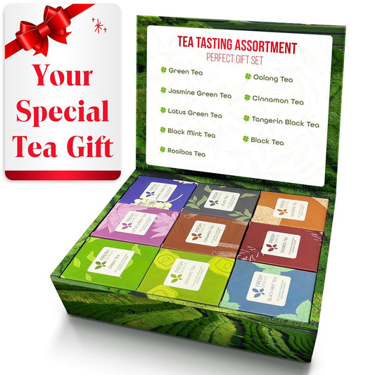 Premium 90 Tea Bags Sampler Assortment, 9 Different Flavors - -