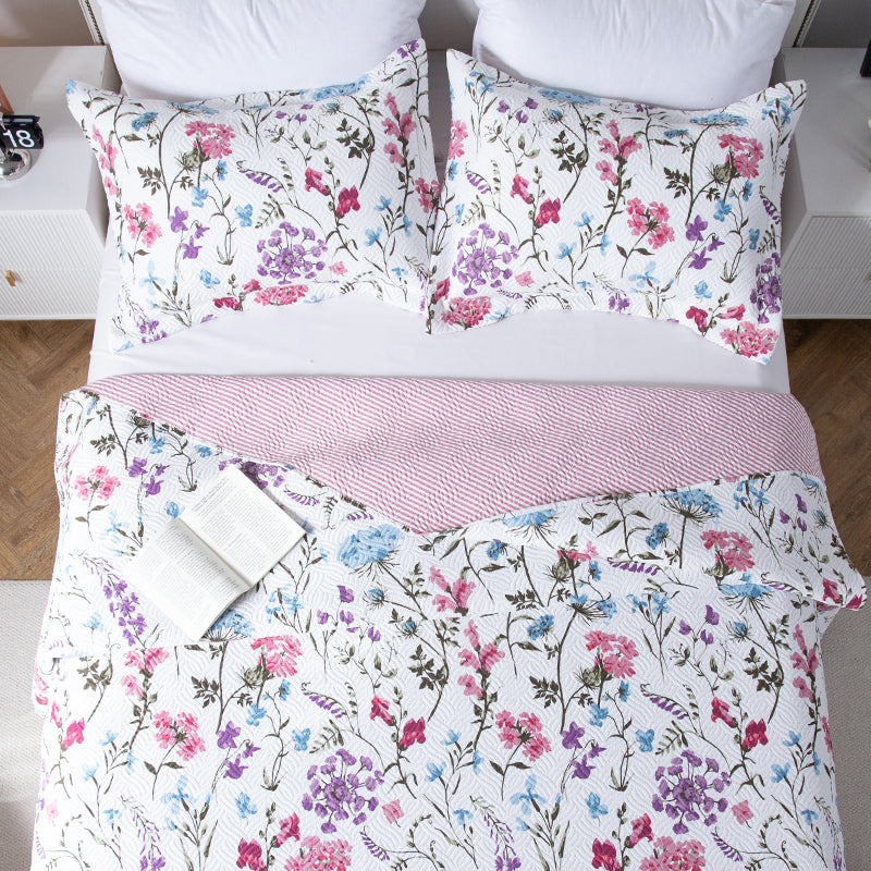 Kasentex Spring Floral Quilt Set- Kasentex- {{Product type}}