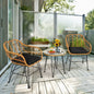 3 Pieces Rattan Furniture Set with Cushioned Chair Table- DirectDeals- {{Product type}}