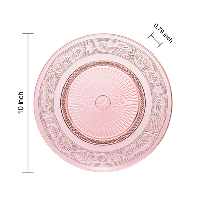 Blush Vintage Glass Plate, Set of 6 - - Plate
