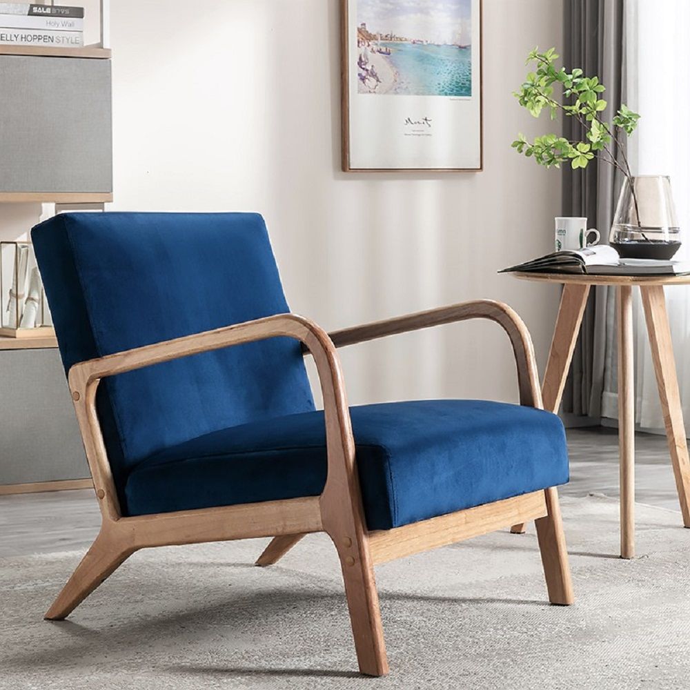 Classic Mid-Century Modern Accent Chairs, Open Framed Armchair With Cushioning- Unique Piece Furniture- {{Product type}}