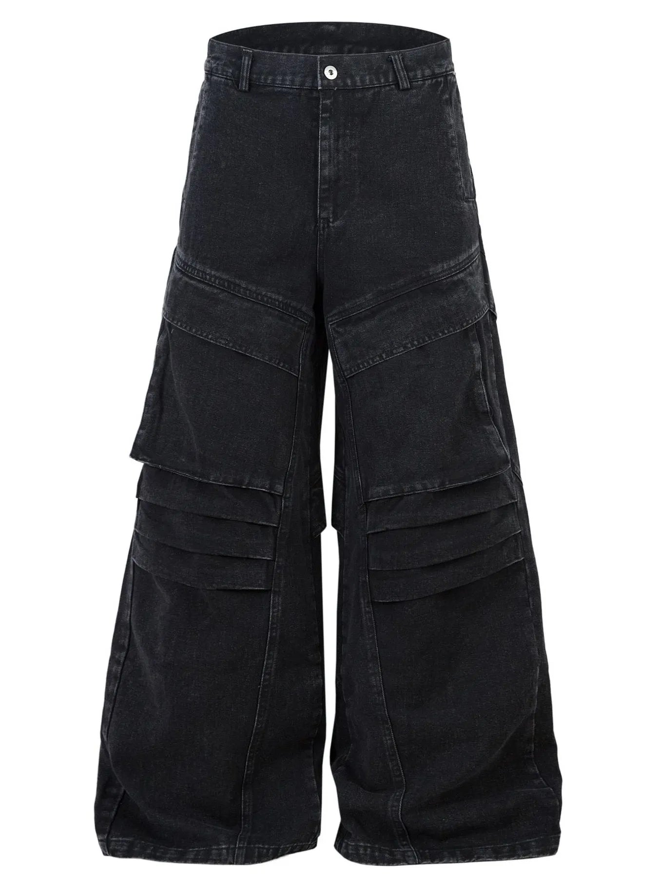 Men's Wide Leg Jeans - Black -