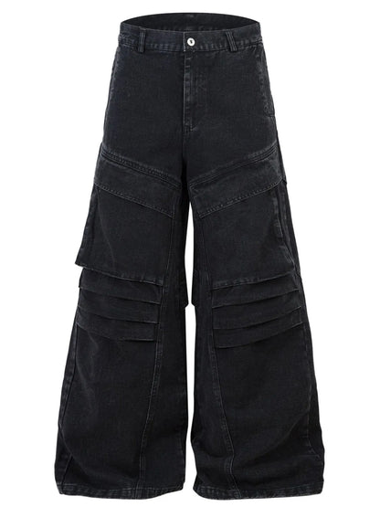 Men's Wide Leg Jeans - Black -
