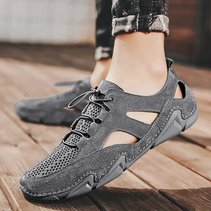 Leather Hollow Outdoor Sports Comfortable Mens Casual Shoes