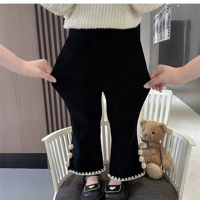 Girls Thickened Bell Bottom Pants