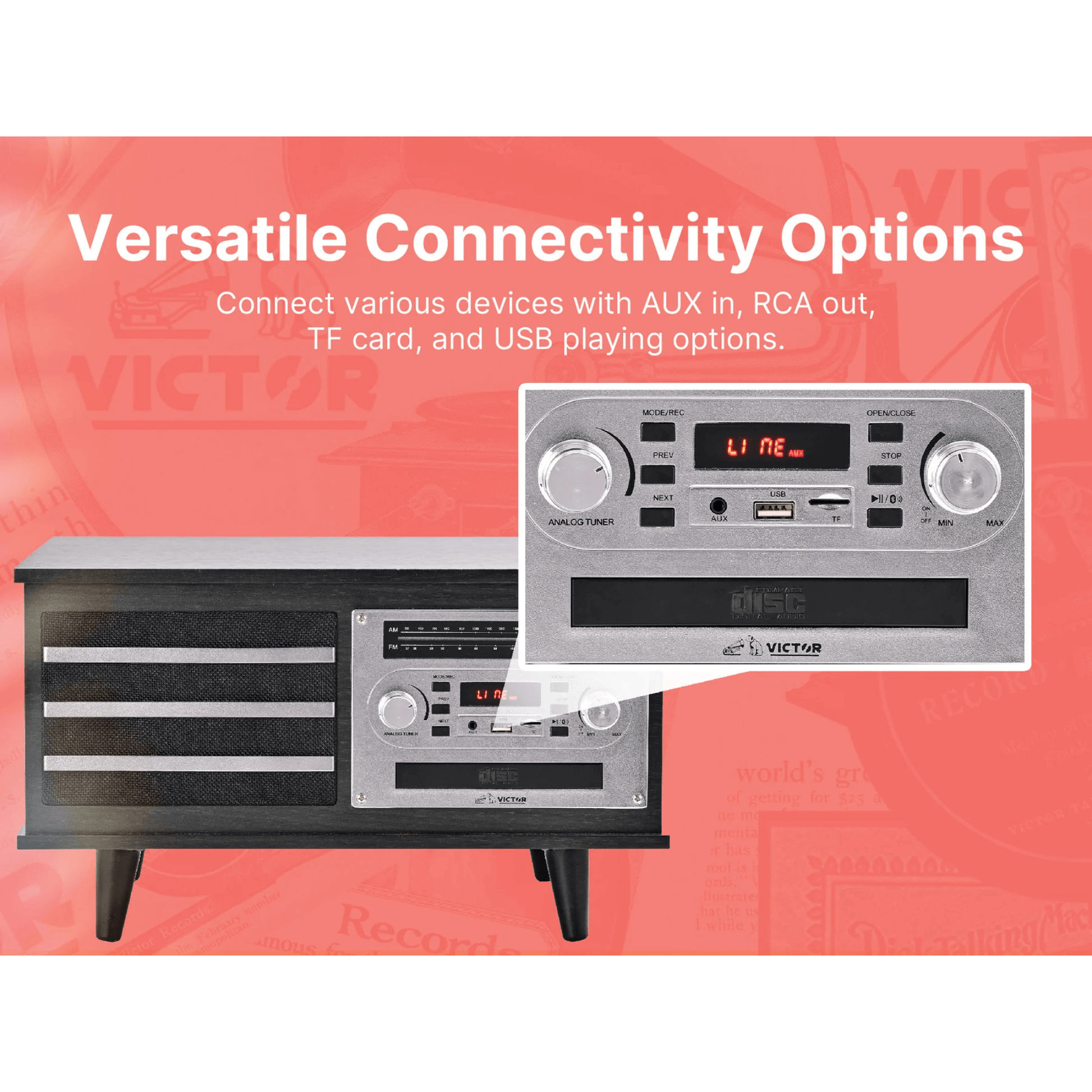 Victor Monroe 8-in-1 Music Center- Jupiter Gear Home- {{Product type}}