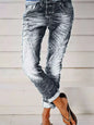 Full Size Washed Button-Fly Jeans Plus Size - Grey -