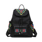 Black Embroidered Backpack - default - backpack