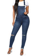 Womens Retro Cropped Jeans Coveralls - style 2 L - coveralls
