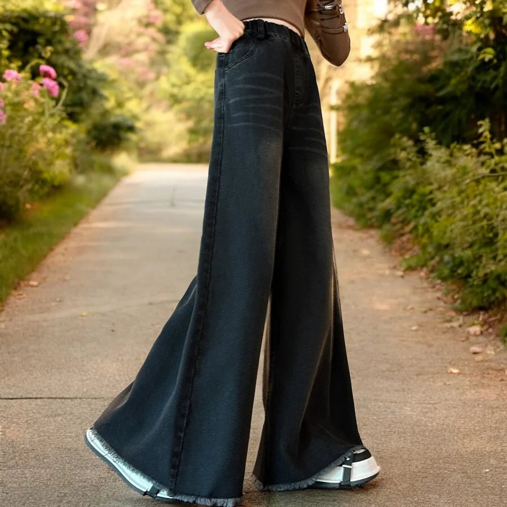 Black Jeans for Girls Wide-Legged Pants