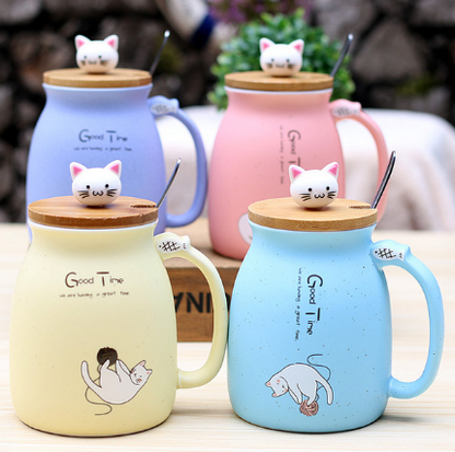 Ceramic Mug Duo with Lids - - mugs