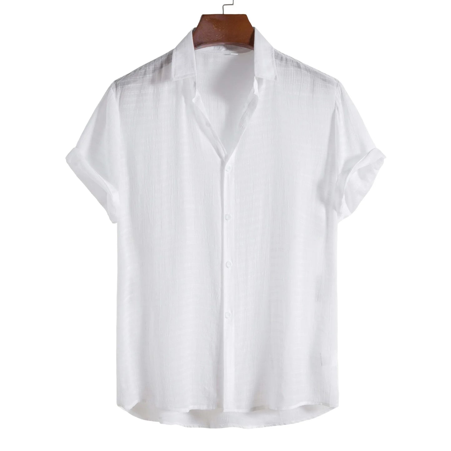 Breathable Soft Summer Casual Short Sleeve Button Up Shirt Men