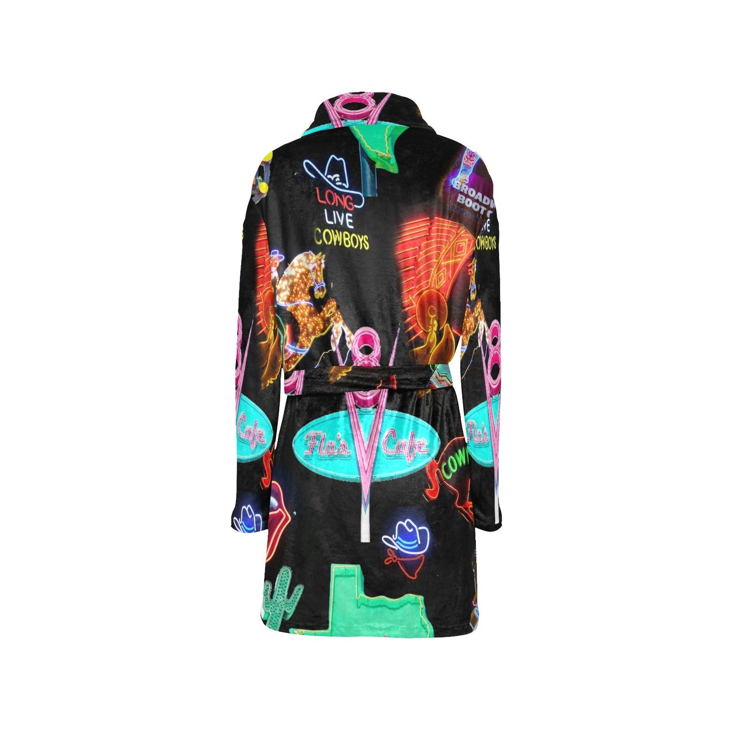 Baha Ranch Vegas Neon Women's Western Bath Robe - - Blanket Robe & Hoodie