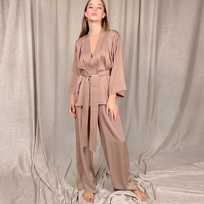 2 Piece Set Satin Sleepwear - - sleepwear