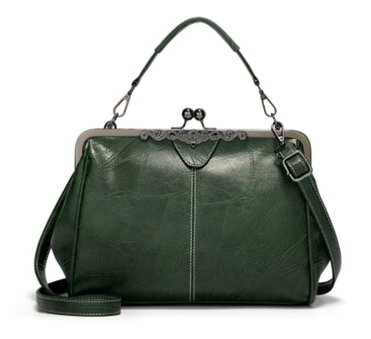 Retro Shoulder Crossbody Bag - Green - handbag