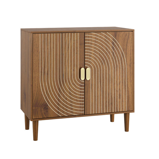 Buffet Cabinet With Line Groove Design Sideboard Buffet Cabinet With Storage - - Sideboards