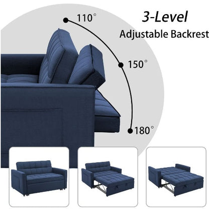 Pull-Out Sofa Bed With Woven Polyester Fabric & Solid Wood Frame - - sofa bed