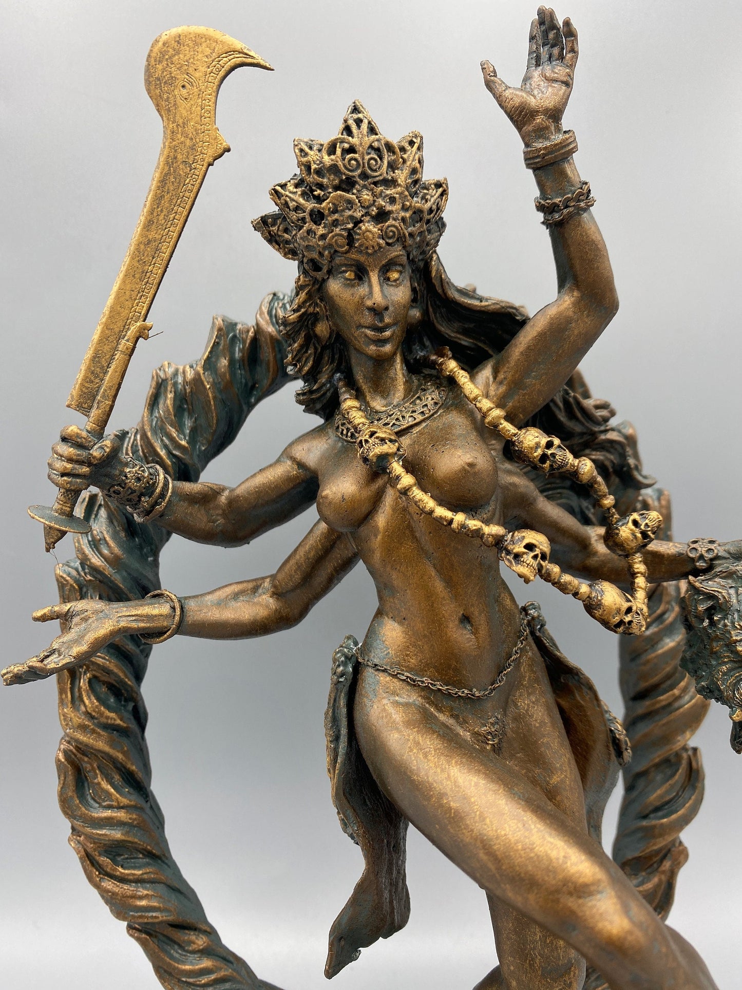 Kali Goddess Statue, Hand Painted Resin Sculpture |Mythological Figurine |Myths and Legends Hindu Statue |Mythic Altar Statue for Home Decor - -