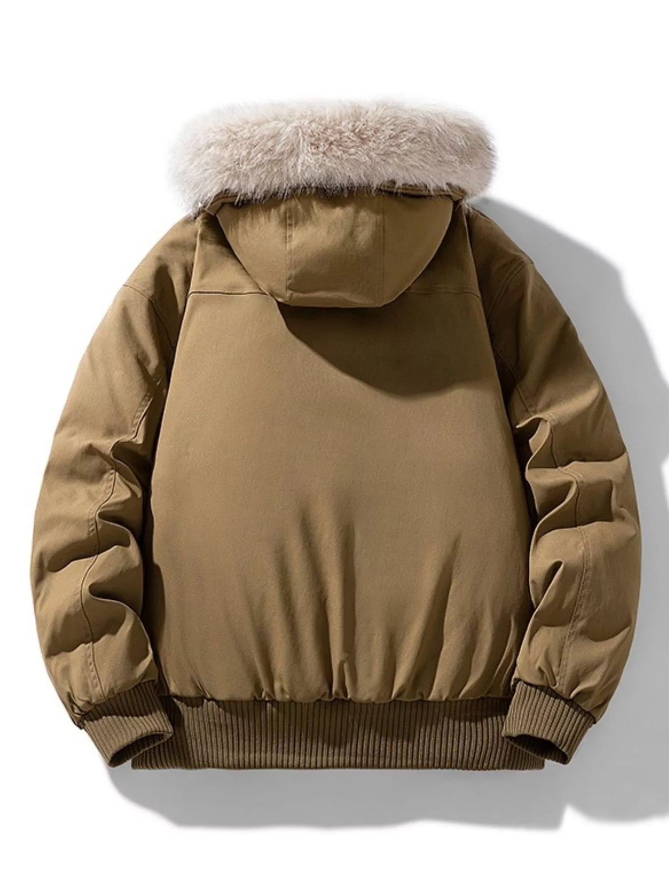 Men's Plus Size Fur Hooded Warm Padded Coat - -