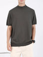 Men's Plus Size Mock Neck Knitted T-Shirt - Army Green -