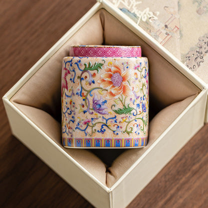 Enamel Color Tea Storage Can - - Food Storage