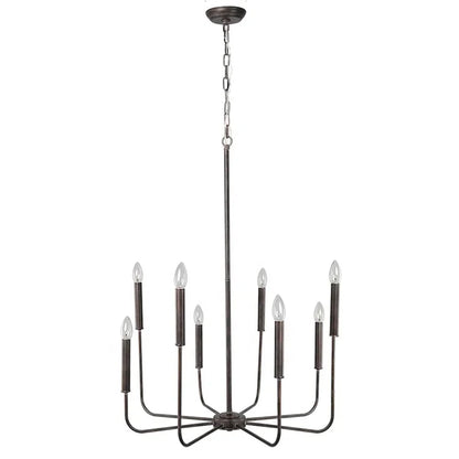 Matte Black Farmhouse 8 Light Candle Hanging Light Fixture Pendant Lighting