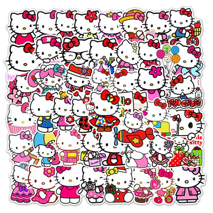 HelloKitty 50-Piece Anime Stickers - Waterproof Vinyl Set - Kawaii Kittys - stickers