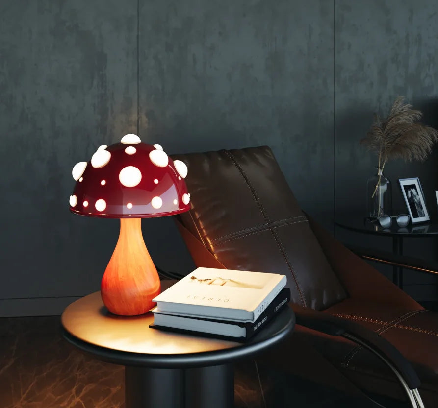 Large and Small Matsutake Decorative Mushroom Lamps