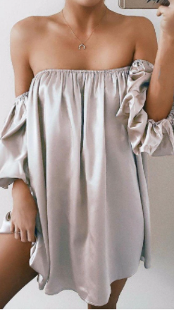 New Womens Off-Shoulder Loose Casual Dress - - dress