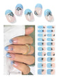 Wahrshei Semi Cured Gel Nail Strips 20pc French Butterfly Gel Nail Stickers UV Semi Cured Gel Nail Wraps - Butterfly - nail polish