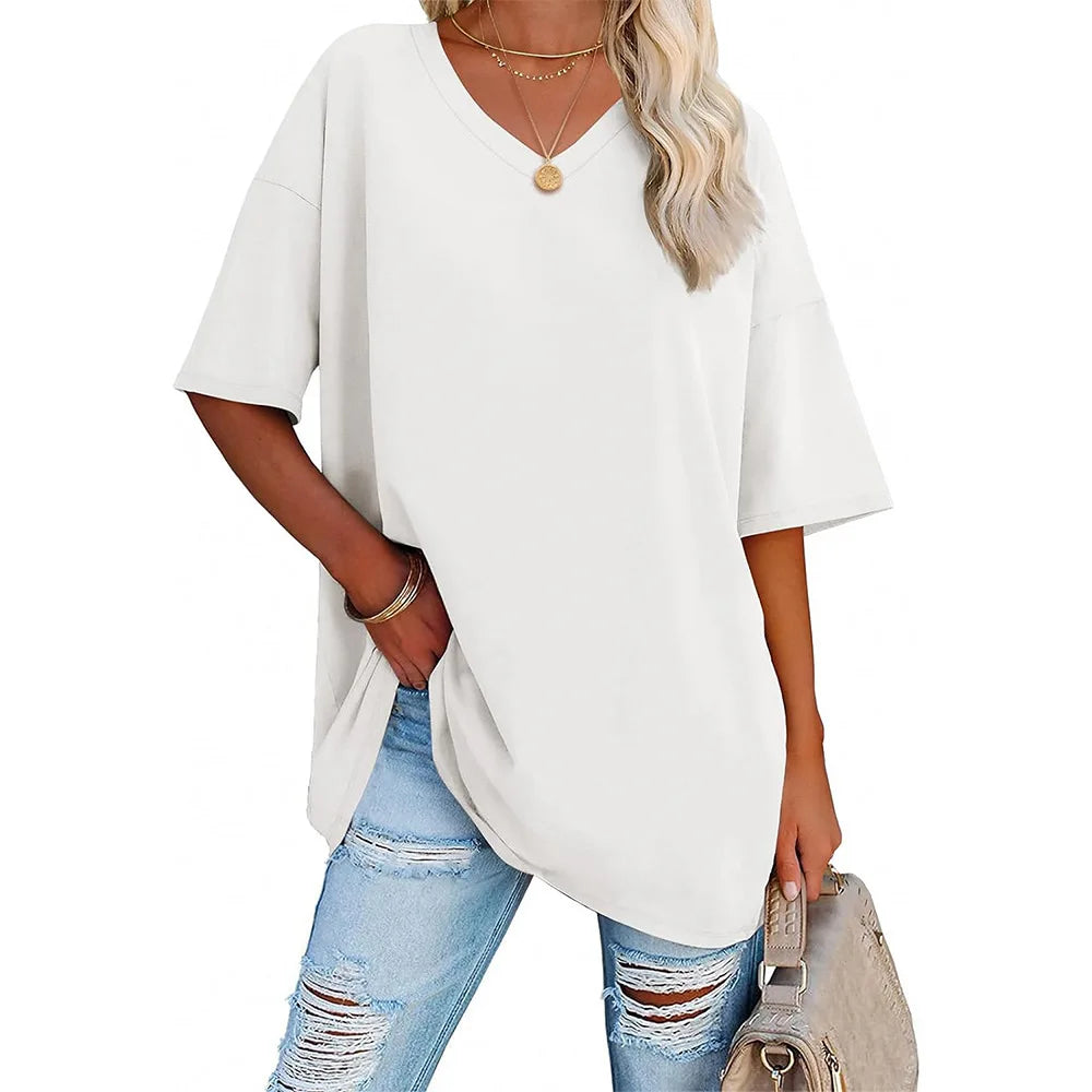 Solid Casual Loose Blouses Women's Shirt