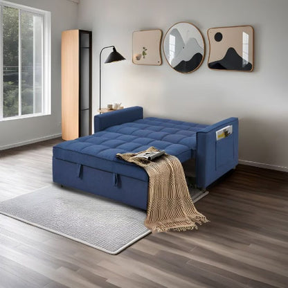 Pull-Out Sofa Bed With Woven Polyester Fabric & Solid Wood Frame - - sofa bed