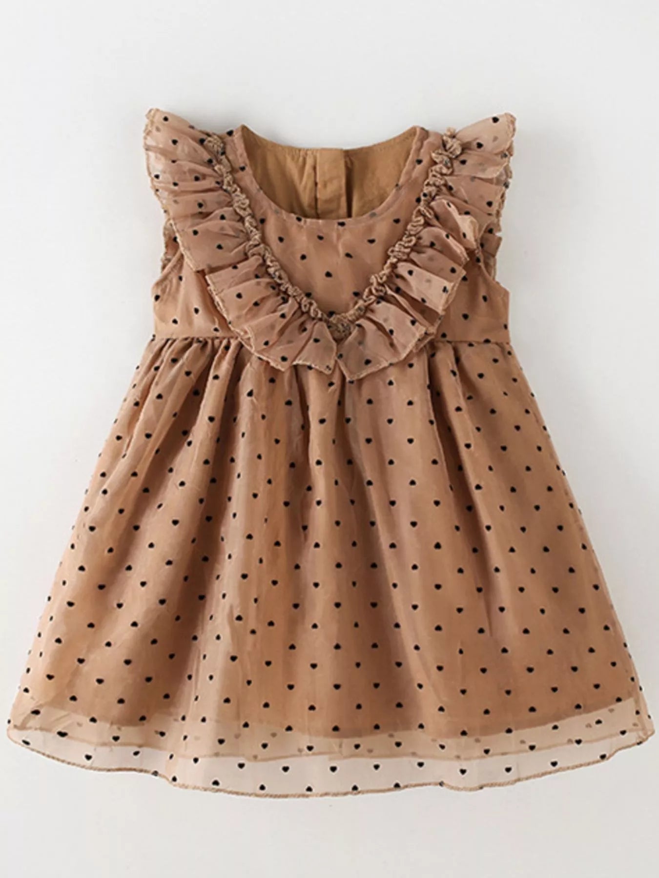 Children's Polka Dot Ruffle Dress - -