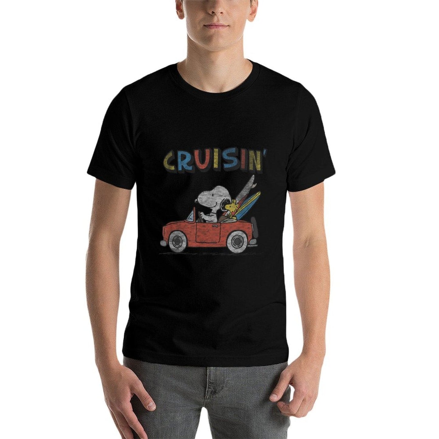Peanuts Snoopy And Woodstock Cruisin  Soft T-Shirt- Velarayx- {{Product type}}