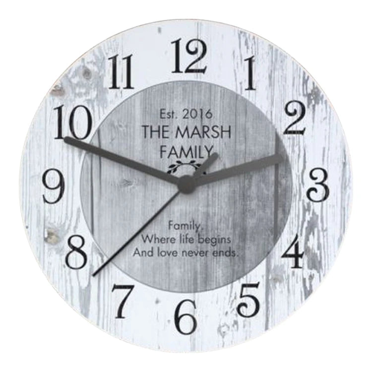 12 Inch MDF Wooden Clock Antique Clock and Creative Art  Home Decor Wall Clocks