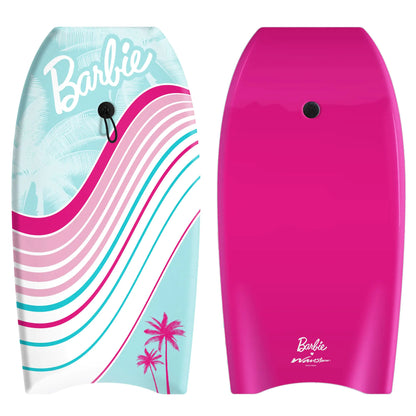 Barbie™ Signature 36in Bodyboard by Wavestorm | Graphic top Deck with high Density Slick Bottom | for Kids and Adults |Foam Construction with Accessories |Light Blue