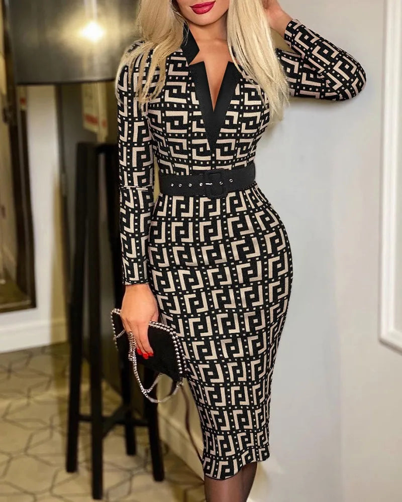 Hip Long Sleeve Dress