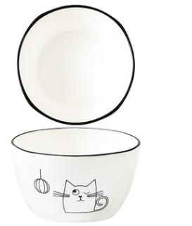 PurrfectCat Ceramic Dining Bowls - B - bowls