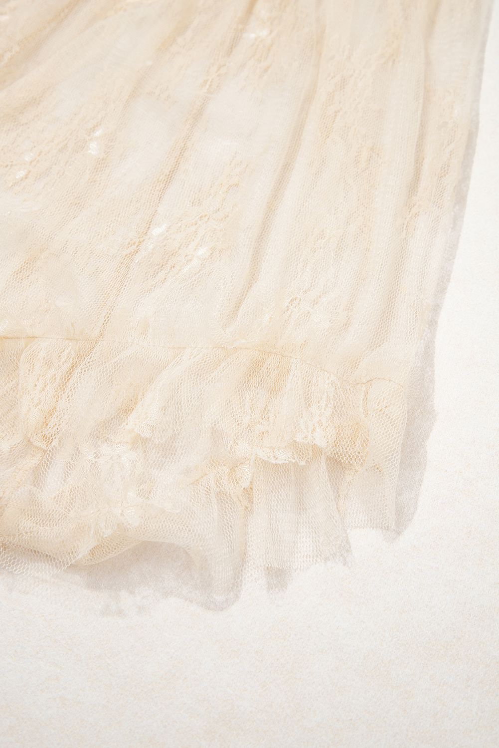 Apricot Lace Cascading Tiered High Waist Maxi Skirt - - Bottoms/Skirts & Petticoat