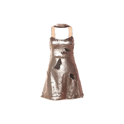 Chic Halter Party Dress - champagne M - dress