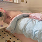 All Cotton Washed Cotton Four-piece Set Soft Comfortable Bow Bedding- FLIPSTYLEZLLC- {{Product type}}