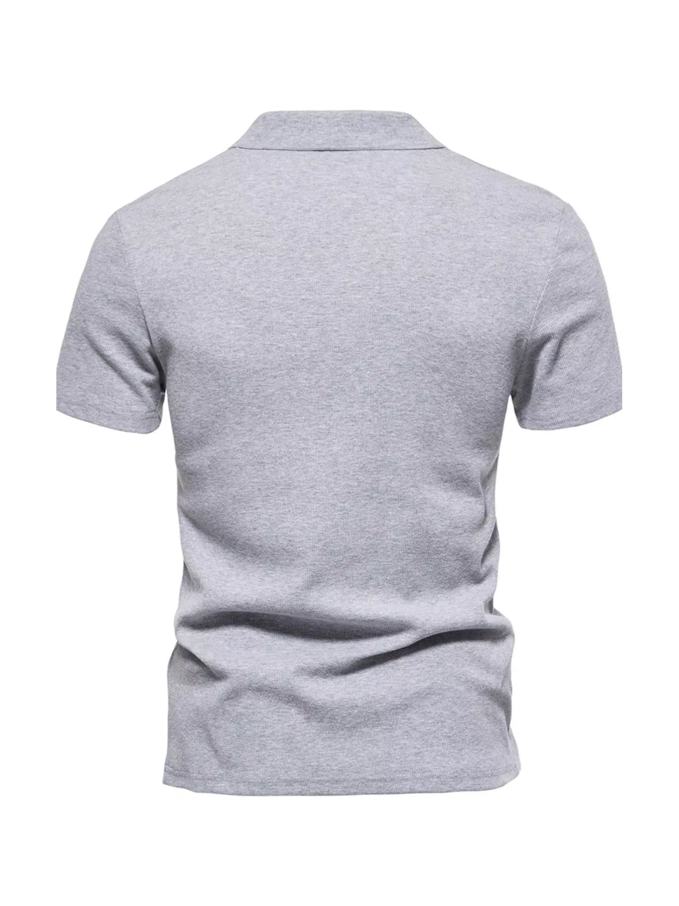 Men's Plus Size Casual Notched Short Sleeve Polo - -