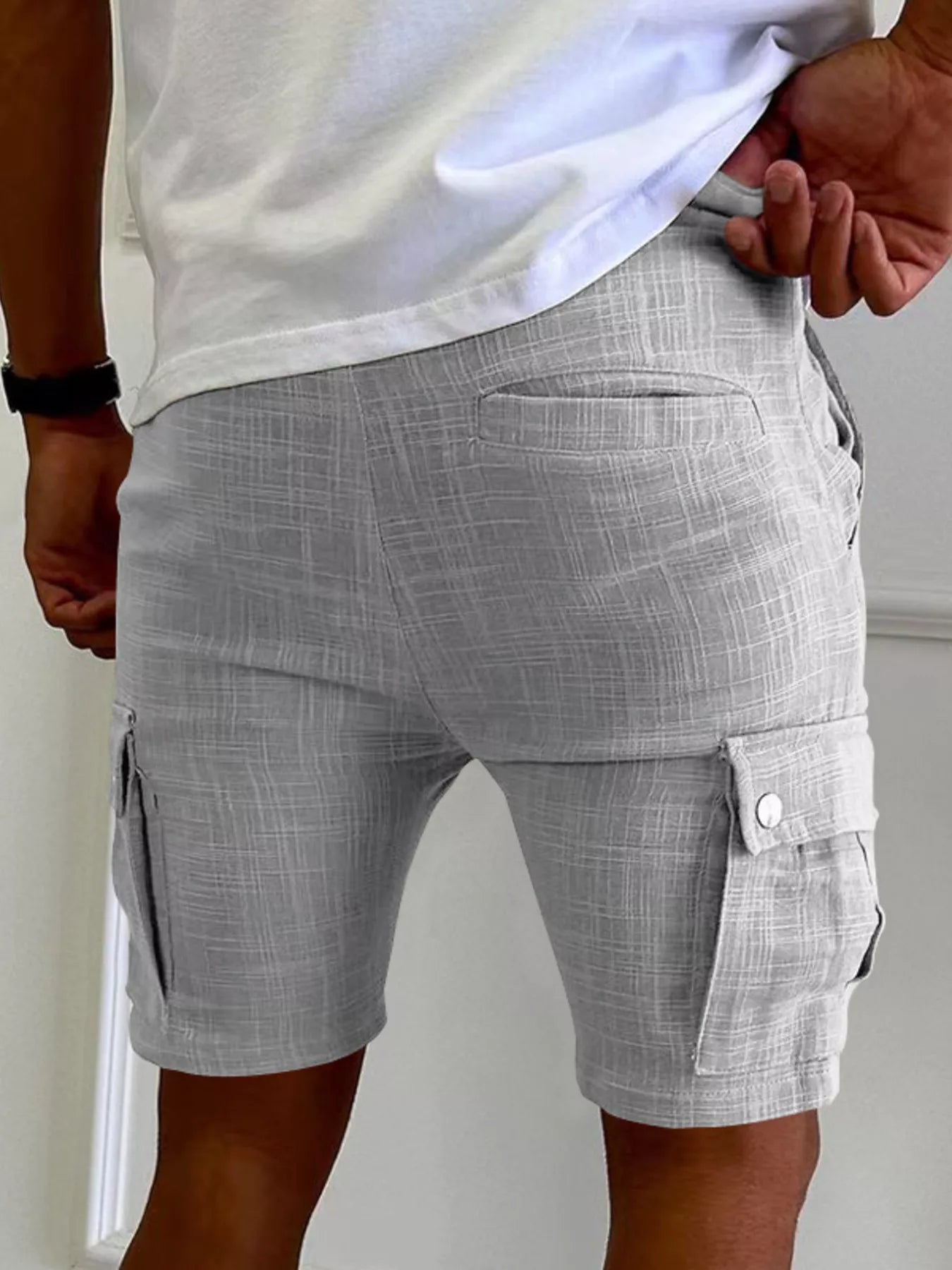 Men's Full Size Drawstring Casual Cargo Shorts Plus Size - -