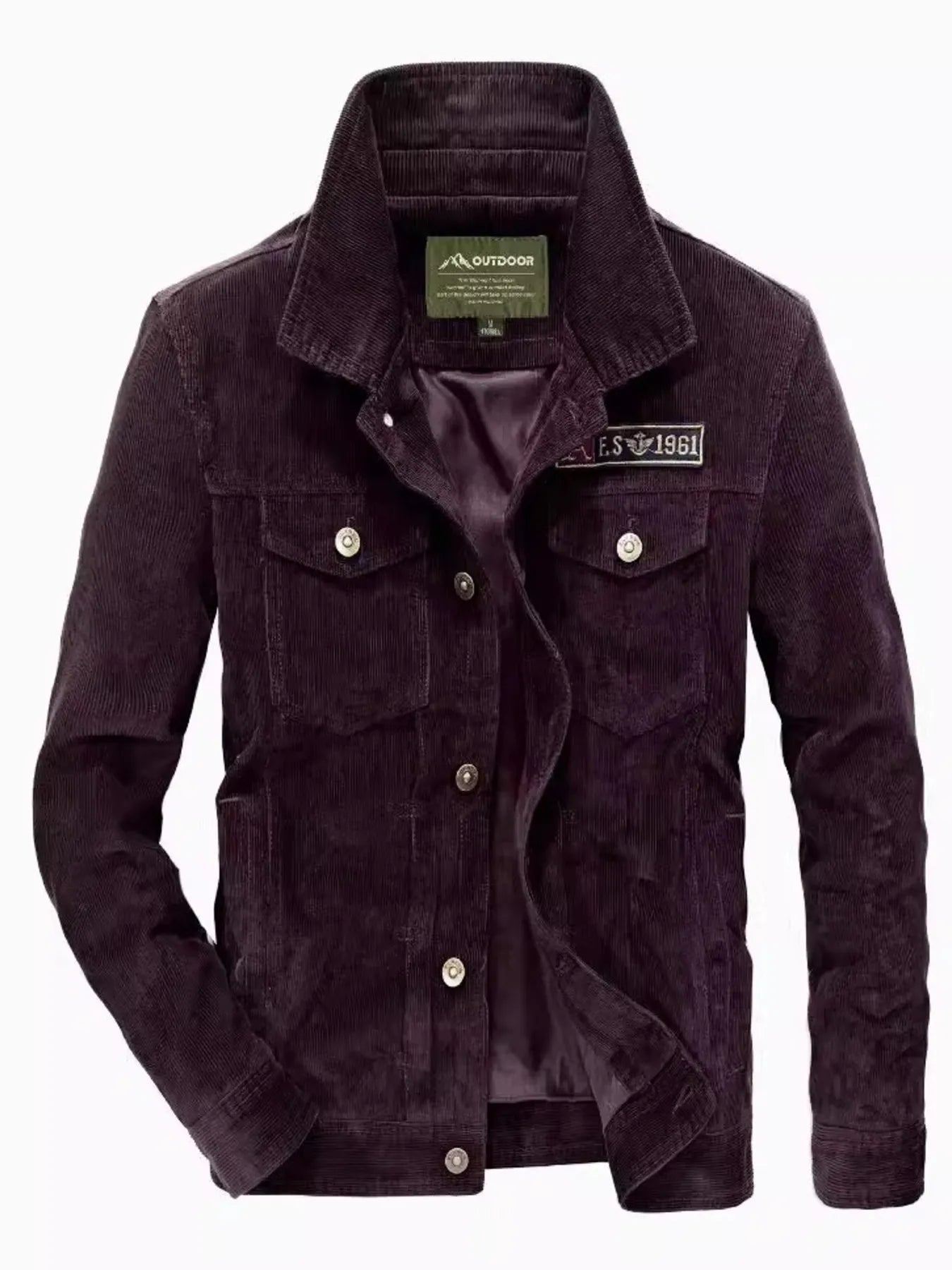 Men's Plus Size Button Up Long Sleeve Jacket - -