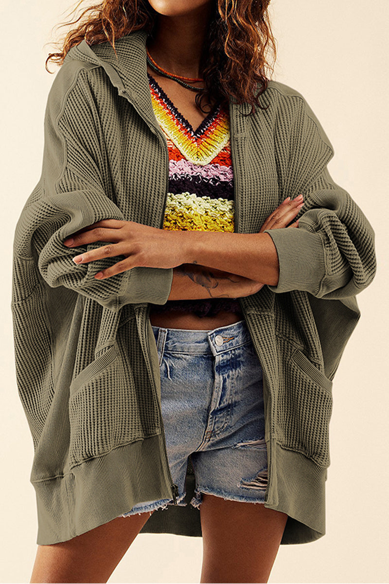 Zip-Up Long Sleeve Jacket - -