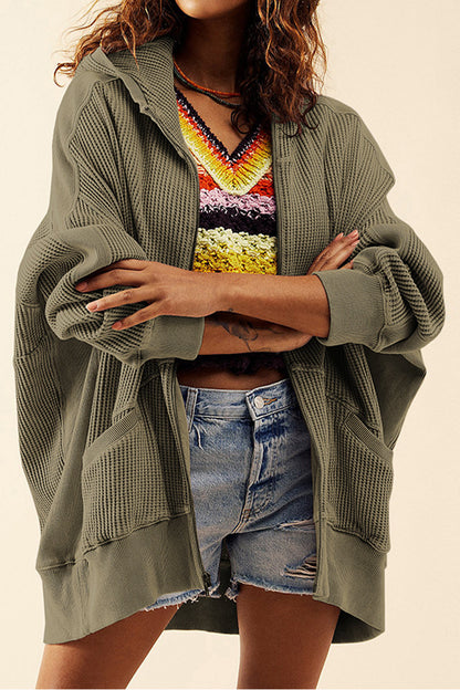 Zip-Up Long Sleeve Jacket - -