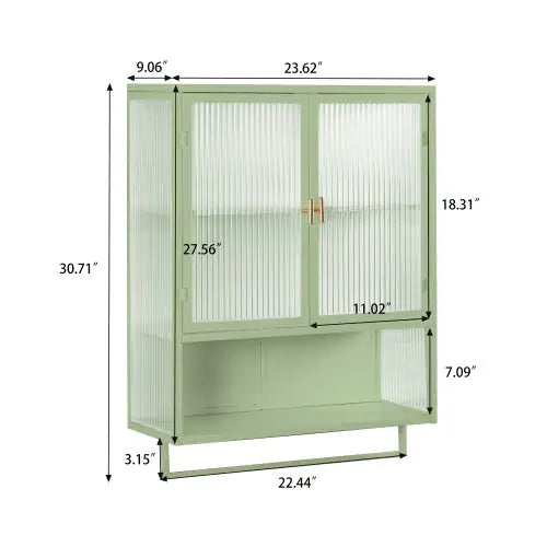 Green Glass Door Two-door Wall Cabinet - Kia Day Design