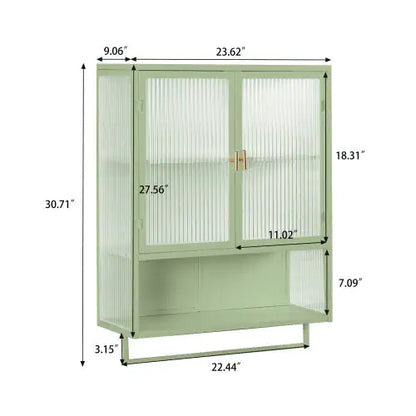 Green Glass Door Two-door Wall Cabinet - Kia Day Design